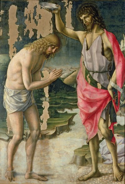 معمودية المسيح (درجة الحرارة على اللوحة) بواسطة Lorenzo d Alessandro da Severino II